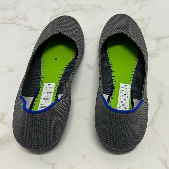 Rothy's The Flat ballet flats in charcoal gray Round toe Women’s Size 7W - Picture 4 of 8